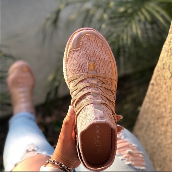 “Candace” Mauve Sock Sneakers - Picture 2 of 5